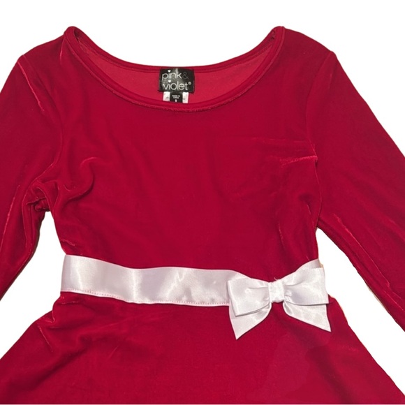 Girls Red & White Holiday Dress - Picture 2 of 4